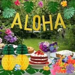 Luau Party Decorations 9ft Green Luau Grass Table Skirt Aloha Banner Tropical Palm Leaves Pineapple For Hawaiian Party Decorations Aloha Beach Party Moana Birthday Luau Party Supplies (56 PCS) -Wilton Shop 61o7VOMrTZL
