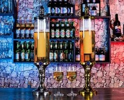 Beer Dispenser 3L Ice Core Beer Beverage Dispenser Machine With LED Lights, Perfect For Parties And Gameday, Home Bar Accessories (Color : Gold) -Wilton Shop 61oJ5ovNmjL