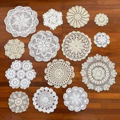 14 Pcs Cotton Crochet Doilies 4-11.5" Handmade White Beige Placemats (Beige 5pc+White 5pc+other 4pc) -Wilton Shop 61oaNVOjY9L. AC