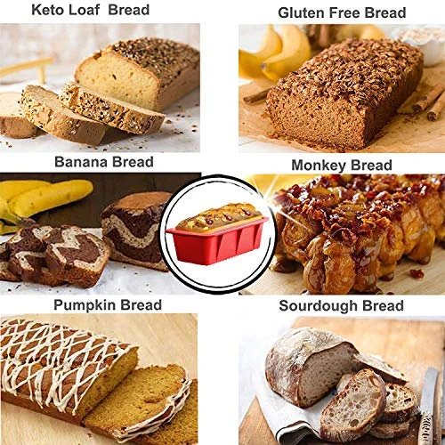 Loaf Pans For Baking Bread 8.5 X 4.5 Value 3 Pack Toast Oven Mold Silicone Food Grade Reusable Bakeware Pan Dishwasher For Kitchen Homemade Breads Cakes Meatloaf (Red+Blue+Purple-3 Pack) 8 Loaf Pans For Baking Bread 8.5 X 4.5 Value 3 Pack Toast Oven Mold Silicone Food Grade Reusable Bakeware Pan Dishwasher For Kitchen Homemade Breads Cakes Meatloaf (Red+Blue+Purple-3 Pack) - Image 6