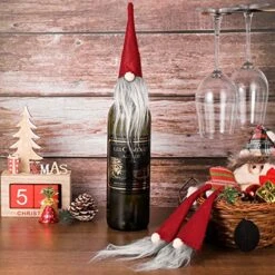 6pcs Christmas Wine Bottle Topper Covers Gnome Hat Wine Bottle Decorations Christmas Party Favors Supplies Gifts (red) -Wilton Shop 61rXGUl9z8L