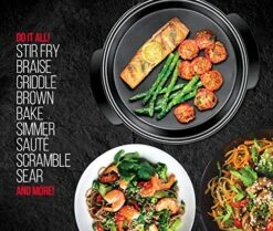 Electric Skillet - 12 Inch Round Frying Pan With Non Stick Coating, Temperature Control, Tempered Glass Lid, Cool-Touch Handles And Knob, Black -Wilton Shop 61rXg2AMjPL