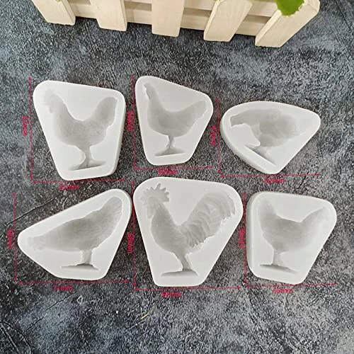 Fondant Molds 6 Pieces Easter Silicone Mold Hen Rooster Chocolate Cake Decoration DIY Drop Glue Mold Flip Sugar Silicone Mold 4 Fondant Molds 6 Pieces Easter Silicone Mold Hen Rooster Chocolate Cake Decoration DIY Drop Glue Mold Flip Sugar Silicone Mold - Image 2