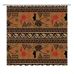 Ancient Egyptian Design Shower Curtain Murals And Hieroglyphs Bathroom Curtains Stripe Bath Curtain Geometric Curtain W 84" L 72" For Kids Boys Girls Teens -Wilton Shop 61s4ODND2AL. AC