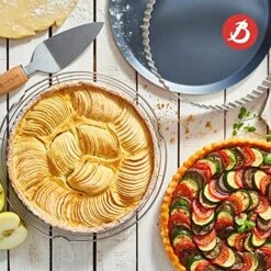 De Buyer Home Baking Box For Pie & Tart - DIY Pastry-Making Kit - Includes Fluted Tart Ring, Baking Sheet, Cooling Rack + Cake & Pie Server -Wilton Shop 61sAyHt0D6L