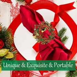 Set Of 8 Christmas Wreath Napkin Rings Set- Diamond Wreath Xmas Napkin Ring Holders For Cloth Napkins, Christmas Holiday Party Dinner Table Decoration 15 Set Of 8 Christmas Wreath Napkin Rings Set- Diamond Wreath Xmas Napkin Ring Holders For Cloth Napkins, Christmas Holiday Party Dinner Table Decoration -Wilton Shop 61tuUQMxfPL