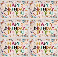 Birthday Party Placemats Set Of 6,Happy Birthday Table Mats Washable Farmhouse Table Placemat For Dining Table Kitchen Decor (6 PCS) -Wilton Shop 61u6xseaJL. AC