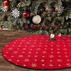 Christmas Tree Skirt,48" White Faux Fur With Gold Sequin Snowflakes Xmas Tree Rug For White Gold Christmas Decorations 22 Christmas Tree Skirt,48" White Faux Fur With Gold Sequin Snowflakes Xmas Tree Rug For White Gold Christmas Decorations -Wilton Shop 61uCw5AtxkL. AC