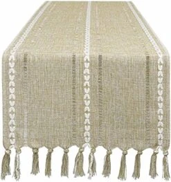 72" Farmhouse Table Runner,Hand-Woven Boho Table Runners With Tassels For Bohemian, Rustic,Bridal,Shower,Wedding, Dinner ,13 X 72 Inches-Blue -Wilton Shop 61vr4JPgeFL. AC