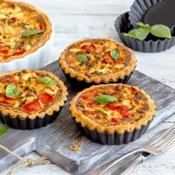 5 Inch Quiche Pans With Removable Bottom, Non-stick, Fluted Sides, Mini Tart Pans, Round Shape, Set Of 6