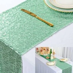 Turquoise Bridal Shower Decorations 14x108-Inch 21st Birthday Decorations Aqua Blue Sequin Table Runners 5pcs -0723S -Wilton Shop 61wse5JIjbS. AC