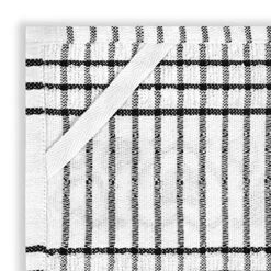 Ffee Time Windowpane Check Cotton Terrycloth Kitchen Towels, Set Of 4 (Black) -Wilton Shop 61x7KRxE6dL