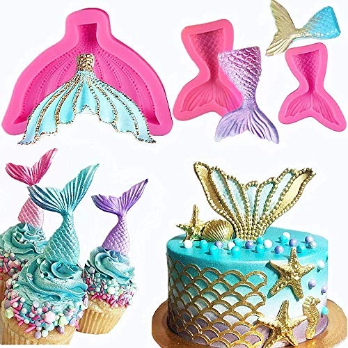 Set Of 3 JeVenis 3D Big Mermaid Tail Mold Mermaid Silicone Fondant Mold For Cake Decoration Chocolate Candy Mold Soap Mold Baking Tool Jello Mold Cupcake Topper Ice Tray 3 Set Of 3 JeVenis 3D Big Mermaid Tail Mold Mermaid Silicone Fondant Mold For Cake Decoration Chocolate Candy Mold Soap Mold Baking Tool Jello Mold Cupcake Topper Ice Tray