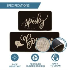 Artoid Mode Spooky Spider Web Gosts Boo Decorative Kitchen Mats Set Of 2, Seasonal Halloween Holiday Party Low-Profile Floor Mat For Home Kitchen - 17x29 And 17x47 Inch -Wilton Shop 61xJ2tPlcOL