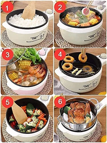 Electric Skillet,5 In 1Mini Student Dorm Pan,Rapid Noodle Cooker,Non-stick Sauté Pan,Hot Pot With Lid,for Cooking,Roasting,Stir-frying,baking,Steaming. 7 Electric Skillet,5 In 1Mini Student Dorm Pan,Rapid Noodle Cooker,Non-stick Sauté Pan,Hot Pot With Lid,for Cooking,Roasting,Stir-frying,baking,Steaming. - Image 5