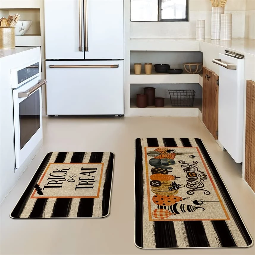 Artoid Mode Trick Or Treat Happy Halloween Decorative Kitchen Mats Set Of 2, Spooky Boo Holiday Party Low-Profile Floor Mat For Home Kitchen - 17x29 And 17x47 Inch 4 Artoid Mode Trick Or Treat Happy Halloween Decorative Kitchen Mats Set Of 2, Spooky Boo Holiday Party Low-Profile Floor Mat For Home Kitchen - 17x29 And 17x47 Inch - Image 2