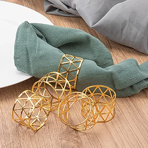 12PCS – Napkin Rings, Gold Napkin Rings Set Of 12, Holiday Napkin Holders For Dining, Anniversary, Birthday, Christmas, Easter, Fall, Halloween, Thanksgiving, Party Of Table Setting 5 12PCS – Napkin Rings, Gold Napkin Rings Set Of 12, Holiday Napkin Holders For Dining, Anniversary, Birthday, Christmas, Easter, Fall, Halloween, Thanksgiving, Party Of Table Setting - Image 3