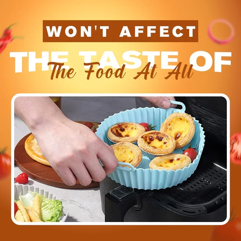 Air Fryer Silicone Baking Tray - Reusable Air Fryer Silicone Liners, Non-Stick Air Fryer Silicone Pot - Oil Proof, Water-proof, Food Grade Basket Bowl Liner For Baking Cooking Food (Type A, Green) 4 Air Fryer Silicone Baking Tray - Reusable Air Fryer Silicone Liners, Non-Stick Air Fryer Silicone Pot - Oil Proof, Water-proof, Food Grade Basket Bowl Liner For Baking Cooking Food (Type A, Green) - Image 2